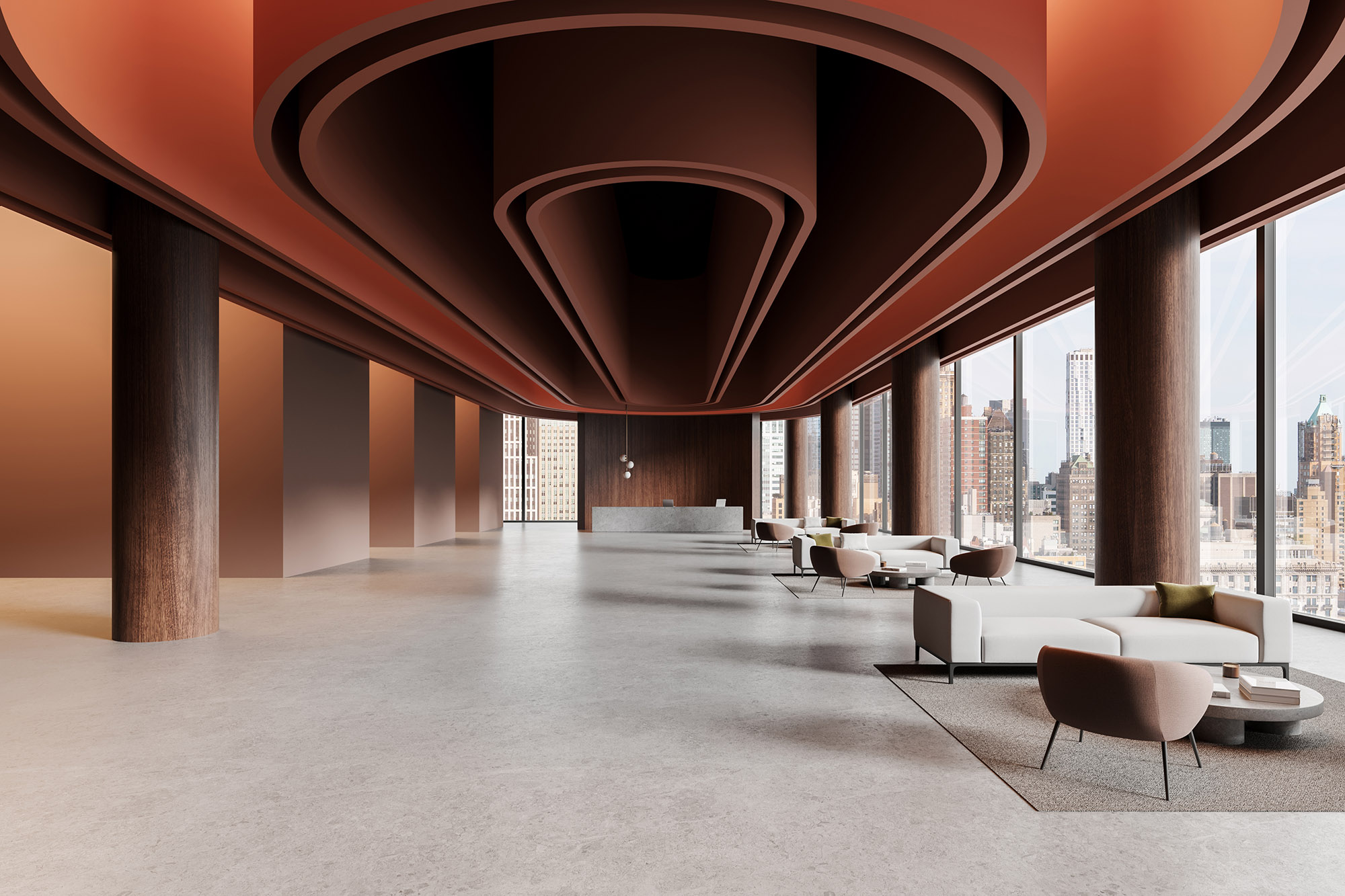 Sculptural Ceilings, commercial construction