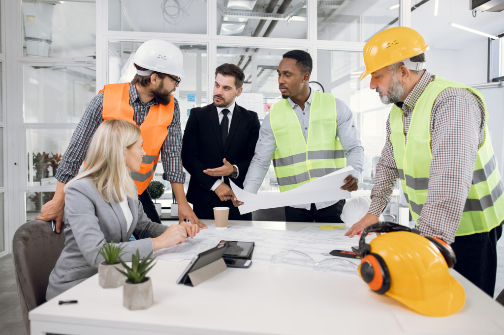 Construction and property development team meeting