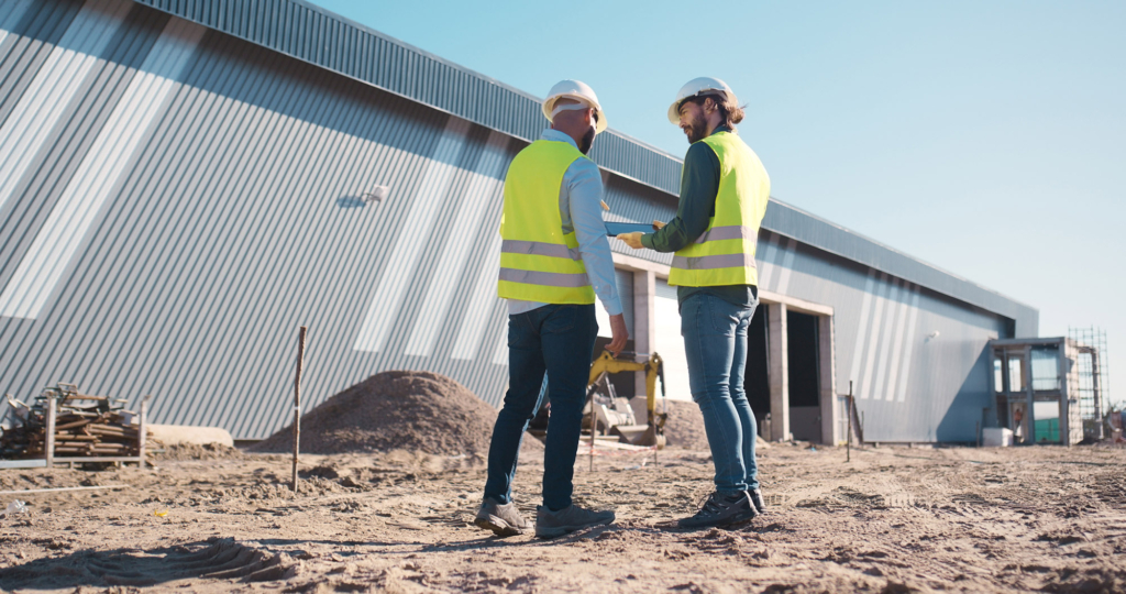 Construction Project team on-site at an industrial project build.