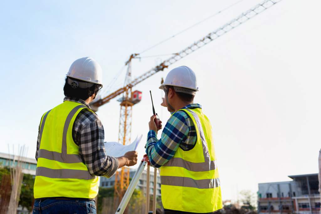 Construction workers on a multi-residential construction site in Sydney